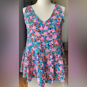 LOFT Floral Peplum Top